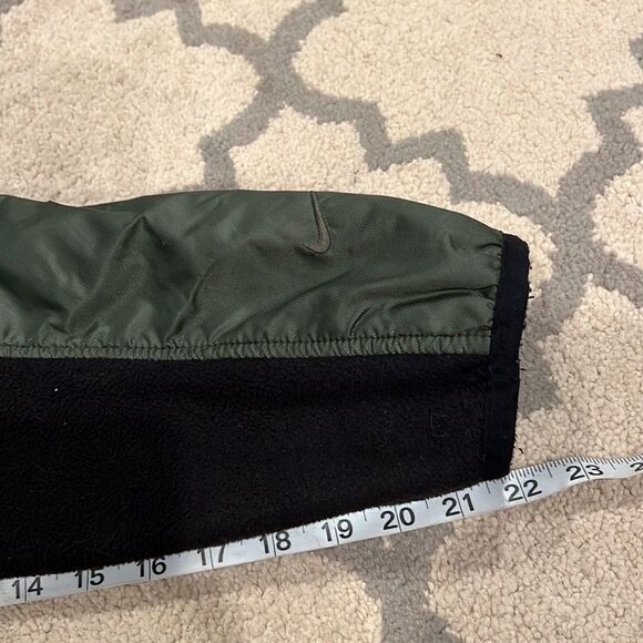 VTG 90s Nike Fleece lined with fleece sleeves army green jacket size L in EUC - Picture 9 of 10